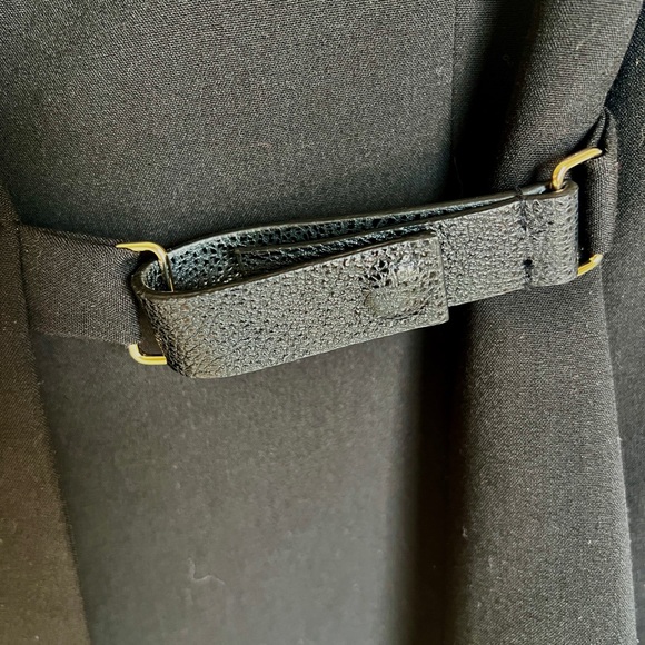 Calvin Klein Black Tailored Blazer Belt Detail Career Minimalist Academia Preppy - Picture 6 of 6